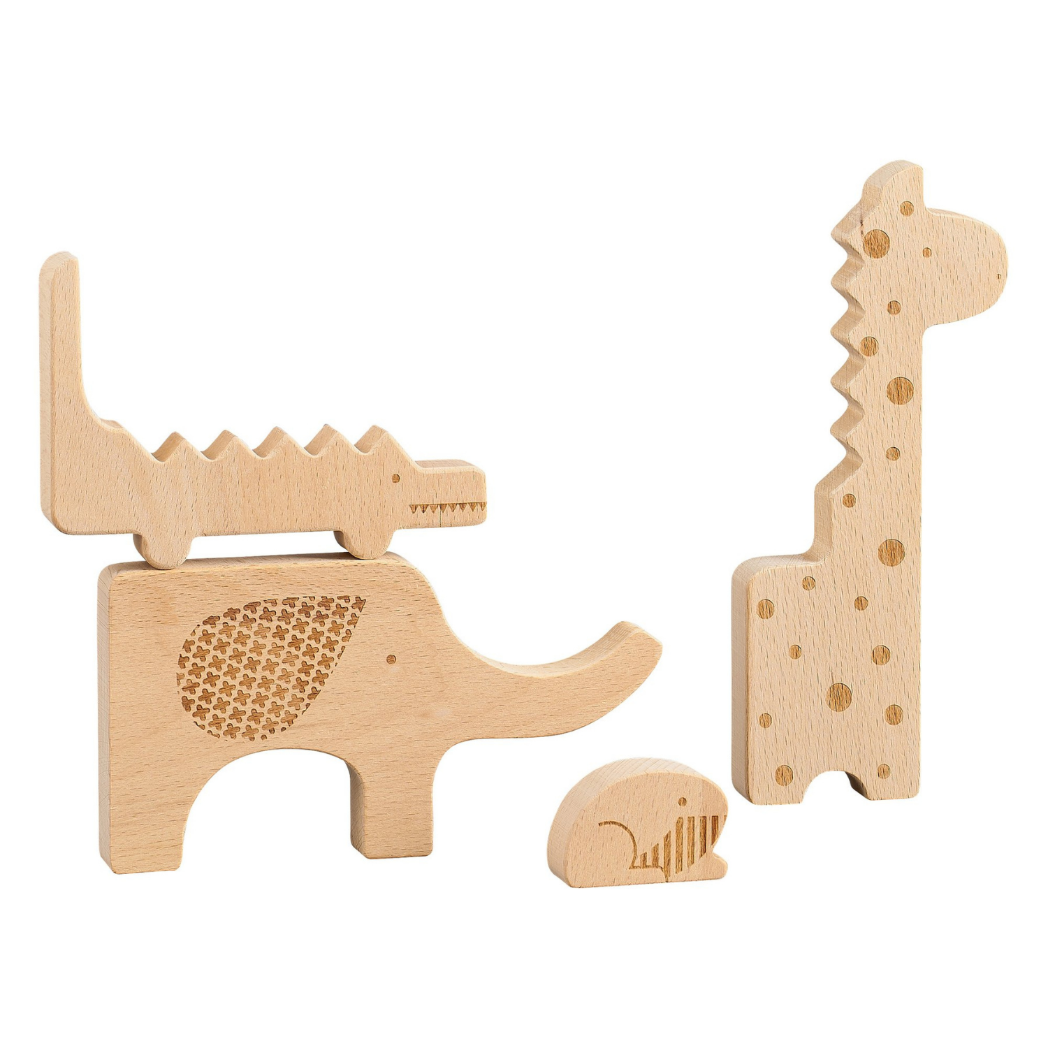 Jouets en bois Set Puzzle et jeu animaux Safari Petitcollage