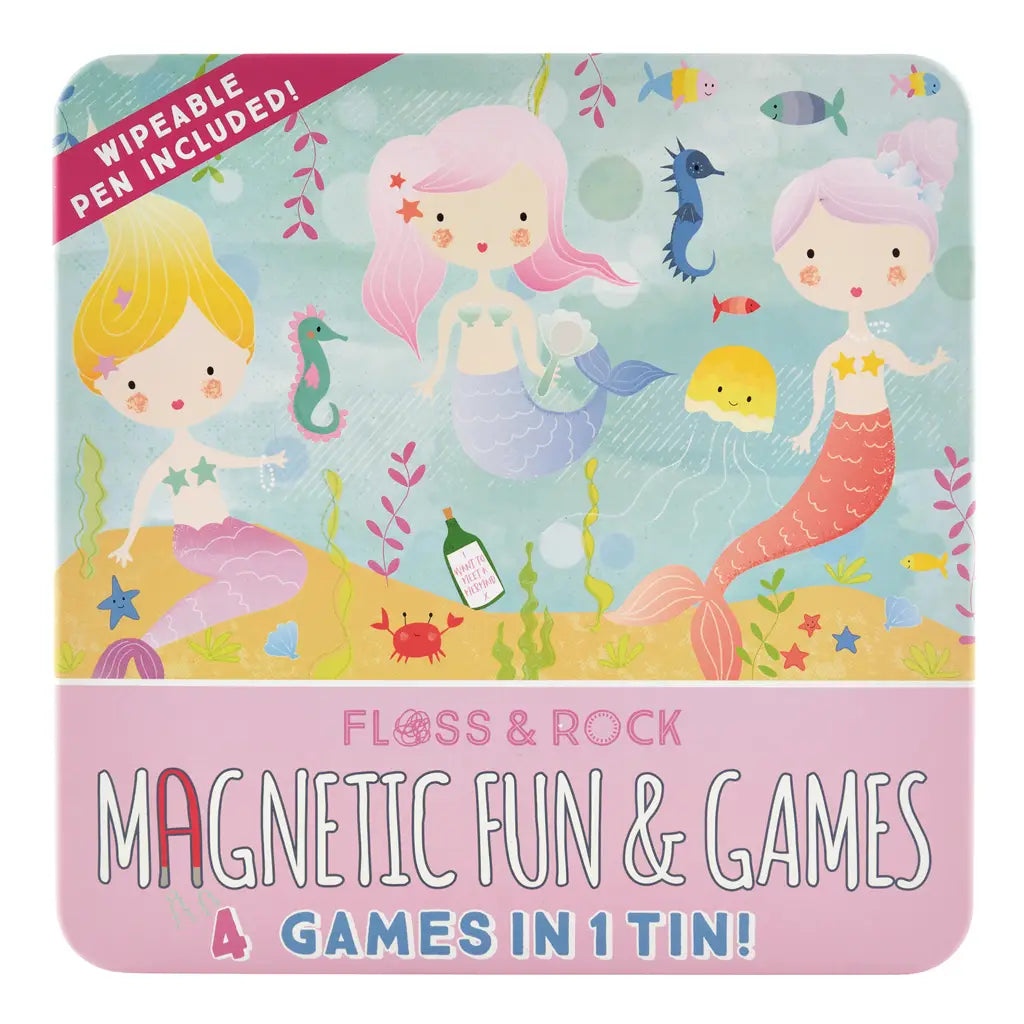 Mermaid Magnetic Fun & Games Tin