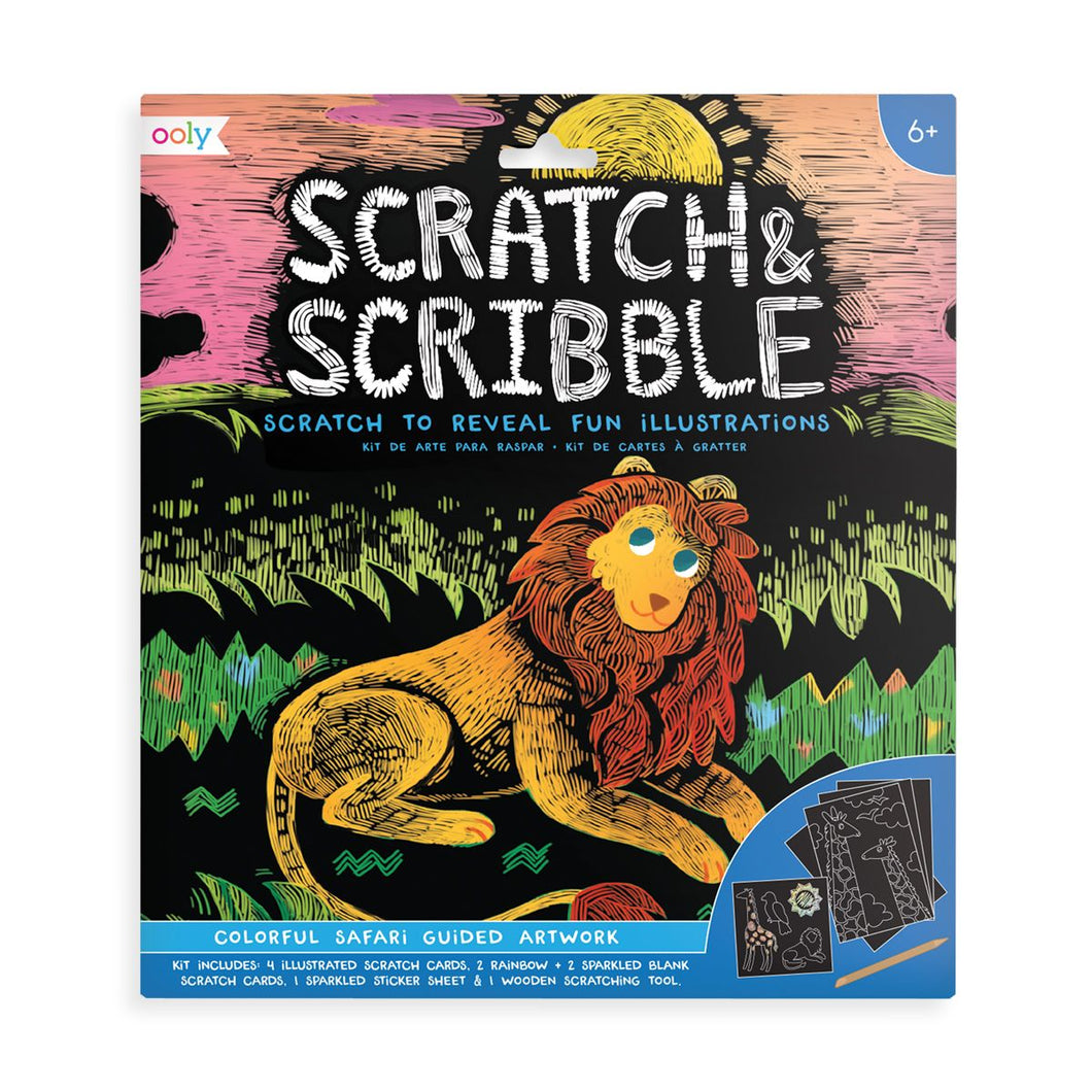 Colorful Safari Scratch and Scribble Art Kit